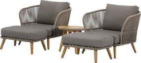 Showroommodel Volterra lounge balkonset 5-delig licht bruin wicker