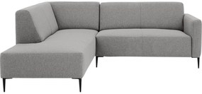 Goossens  Key West lichtgrijs, stof, 2-zits, modern design met ligelement links