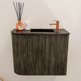 Mondiaz Joya DLux 50cm toiletmeubel ronding links shadow met wastafel faye rechts 1 kraangat lava