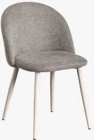 Kana Gestoffeerde Eetkamerstoel En Staal Beige – Crème & Stof Zandbruin & Stof - Sklum