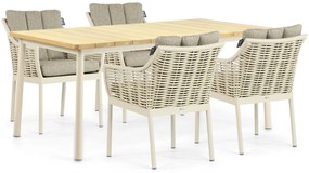 Tuinset 4 personen 180 cm Aluminium/Wicker Taupe Apple Bee Milou/Milou