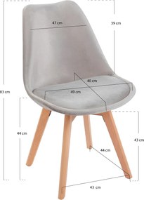 Set 4 Synk Fluwelen Stoelen