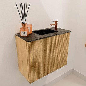 Mondiaz Joya DLux 50cm toiletmeubel oak met wastafel faye rechts 1 kraangat lava