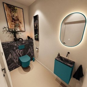 MONDIAZ TURE-DLUX 40cm toiletmeubel Smag. EDEN wastafel Lava positie rechts. Zonder kraangat. TUREDX40SMAR0LAV