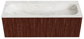 Mondiaz Kurve-dlux 120cm badmeubel ruby met 1 lade en wastafel big large midden zonder kraangat ostra