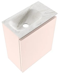 Mondiaz Ture DLux toiletmeubel 40cm rosee met wastafel ostra links met kraangat