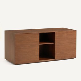 MDF 2-deurs bureauonderbouw, notenhout gefineerd, MIKUBE