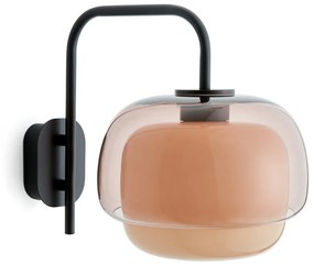 Wandlamp in gekleurd glas en metaal, Kinoko