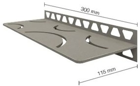 Schluter Shelf-W-S1 planchet - 30x11.5x0.5cm - inbouw - Rechthoek - Perforatie: Curve - gecoat donker antraciet sws1d6tsda