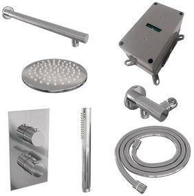 Brauer Chrome Edition complete inbouw regendouche met staafhanddouche, rechte wandarm en hoofddouche 20cm set 25 chroom