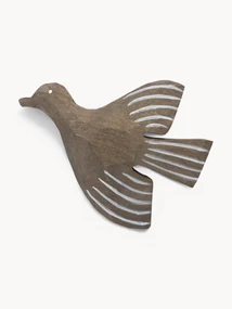 Handgemaakte wandhaak Lola Bird van espenhout