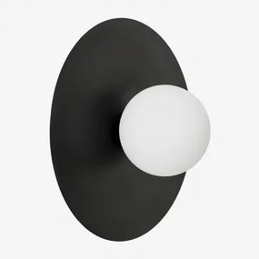 Anine Badkamer Wandlamp Van Ijzer En Glas Zwart & Ø30 Cm - Sklum