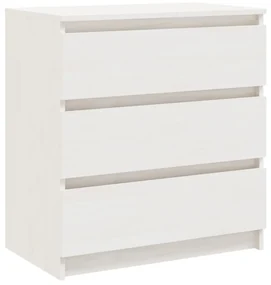 vidaXL Nachtkastje 60x36x64 cm massief grenenhout wit