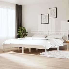 vidaXL Bedframe massief grenenhout wit 200x200 cm