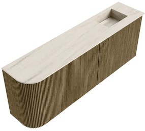 Mondiaz Joya DLux 110cm toiletmeubel ronding links dusk met wastafel faye rechts 1 kraangat meli