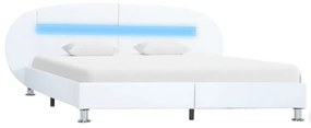 vidaXL Bedframe met LED kunstleer wit 180x200 cm