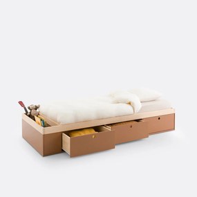 Grenen bed met opberglades, Bloky
