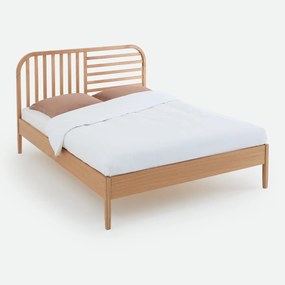 Bed met lattenbodem, eikenhout en fineer, GANO