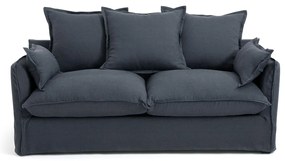 Slaapbank H14 cm, gekreukt linnen, Odna