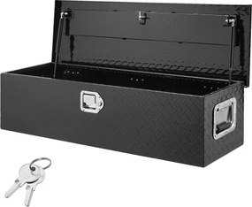 VEVOR 990 x 330 x 254 mm gereedschapskist voor laadbak, afsluitbare gereedschapskist van 83 liter, opbergbox voor gereedschap, draagvermogen 39 kg, gereedschapskist organizer voor camper, auto, zwart