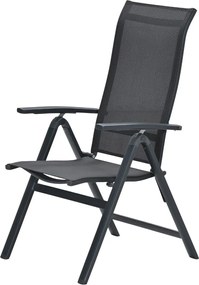 Garden Impressions Siena tuinstoel verstelbaar donker grijs - 2 stuks