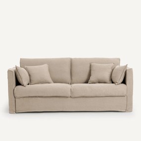 Slaapbank, 3 of 4 zits, in dik stonewashed linnen, Camille