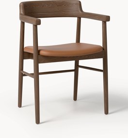 Eetkamerstoel Bohr van eikenhout met armleuningen