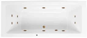 Lambini Designs Cube bubbelbad 180x80cm elektronisch met 6+4+2 hydrojets goud