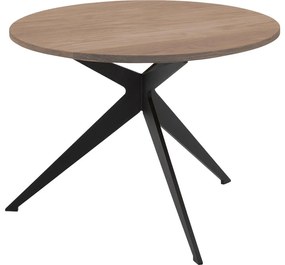 Goossens Excellent Salontafel Ferris rond, hout eiken blank, elegant chic, 50 x 37 x 50 cm