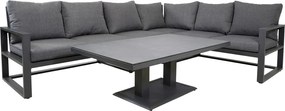 Lesli Living  Hoek Loungeset - Pina Colada - Negro - Antraciet - Lesli Living