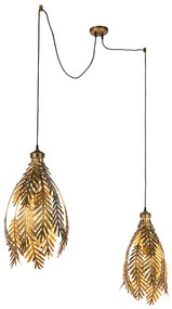 Vintage hanglamp goud 2-lichts - Botanica Retro E27 Binnenverlichting Lamp
