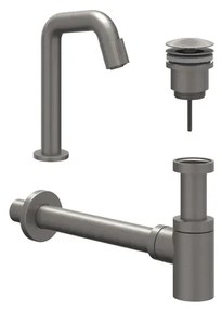 IVY Fonteinset - Contour - opbouw - laag - always open plug - Geborsteld metal black PVD 6901456