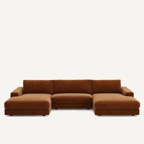 5-zits panoramabank fluweel chenille, Skander