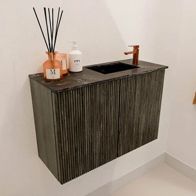 Mondiaz Joya DLux 60cm toiletmeubel shadow met wastafel faye rechts 1 kraangat lava