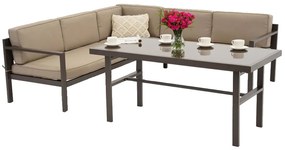 Garden Point tuinhoek voor 4 personen met tafel Porto Comida 4 bruin