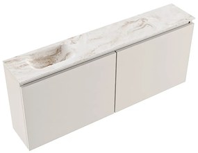 Mondiaz Ture DLux toiletmeubel 120cm linen met wastafel frappe links zonder kraangat