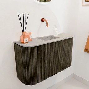 Mondiaz Joya DLux 75cm toiletmeubel ronding links/rechts shadow met wastafel faye midden zonder kraangat glace