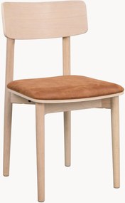 Eetkamerstoelen Wolcott van eikenhout met kunstlederen zitvlak, 2-delig
