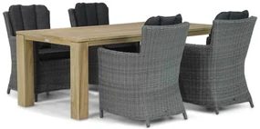 Tuinset 4 personen 200 cm Wicker Zwart Garden Collections Venerdi/Brighton