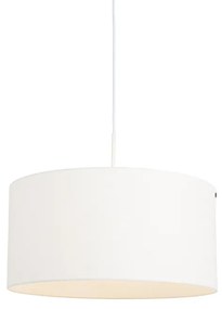 Stoffen Eettafel / Eetkamer Moderne hanglamp wit met witte kap 50 cm - Combi 1 Modern E27 rond Binnenverlichting Lamp