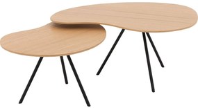 Goossens Salontafel Zyan organisch, hout eiken blank, modern design, 76 x 36 x 69 cm