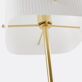 Vloerlamp in messing en geribbeld glas, Danny