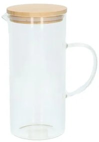 Kan met bamboe deksel, glas, 1,25 l