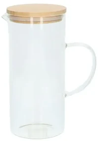 Kan met bamboe deksel, glas, 1,25 l
