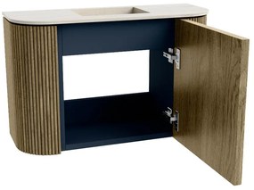 Mondiaz Joya DLux 65cm toiletmeubel ronding links/rechts dusk met wastafel faye midden zonder kraangat meli