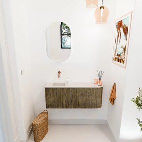 Mondiaz Joya DLux 100cm toiletmeubel ronding rechts dusk met wastafel faye links zonder kraangat meli