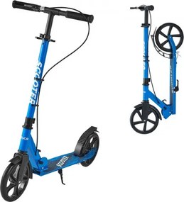 VEVOR Scooter (2 wielen) voor kinderen vanaf 8 jaar, stadsscooter, kinderscooter, straatscooter met in hoogte verstelbaar stuur, antislip deck en handrem, opvouwbare step tot 100 kg, zwart + blauw