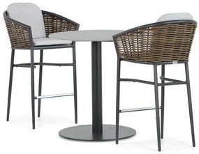 Barset 2 personen 70 cm Aluminium/wicker Grijs Coco Coco Palm