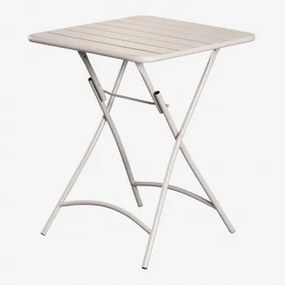 Janti Opvouwbare Vierkante 60x60 Cm Stalen Keukentafel Tapioca Beige - Sklum