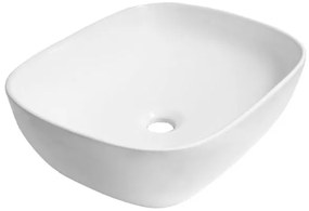 Saniclass San Vasto Waskom opbouw - 50x40x15cm - zonder overloop - rechthoek - keramiek - glanzend wit SW75839